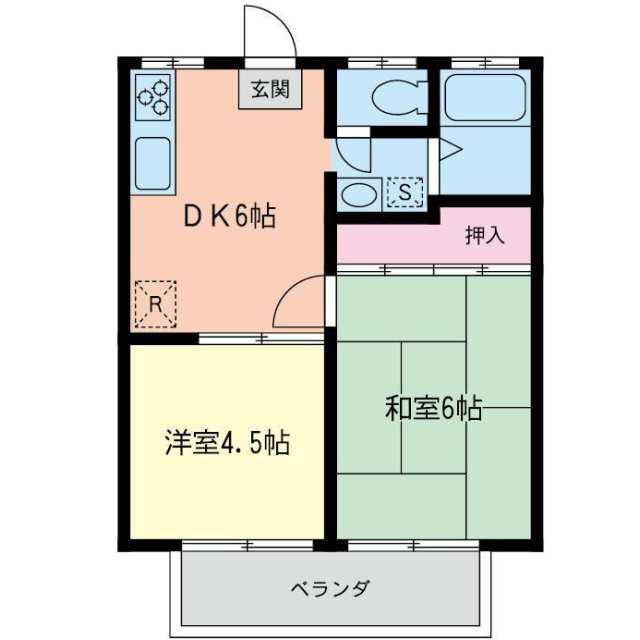 コーポパトリニア(2DK/2階)の間取り写真