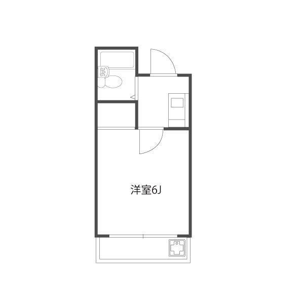 エクセランス滝山A(1K/2階)の間取り写真