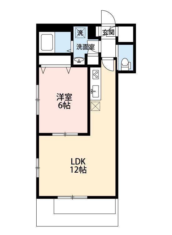 メゾンソレイユ(1LDK/1階)の間取り写真