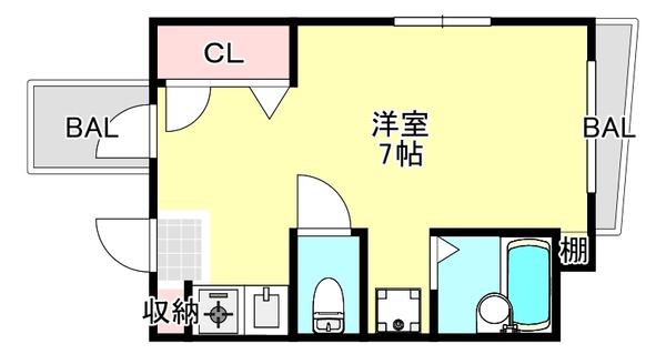 ラジャーコート王子(ワンルーム/3階)の間取り写真