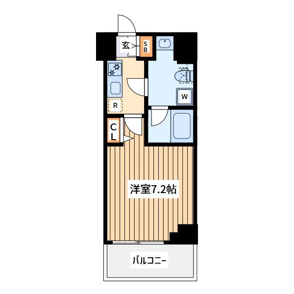 プレール・ドゥーク横濱子安(1K/4階)の間取り写真