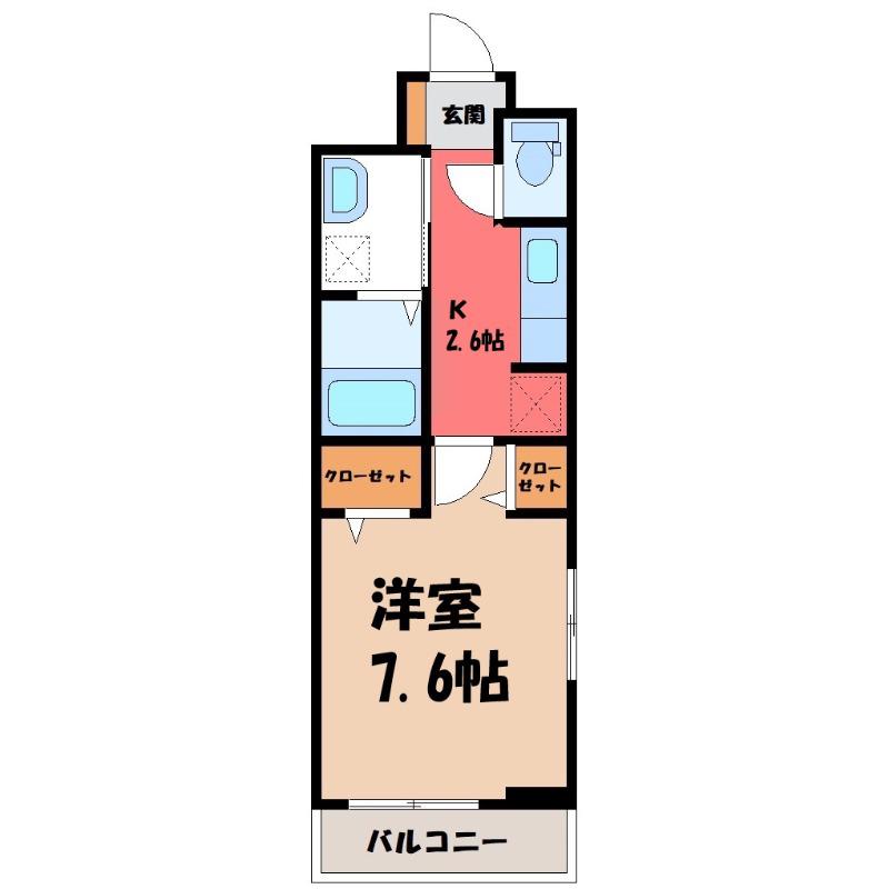 ヒカルサ熊谷ノース(1K/3階)の間取り写真