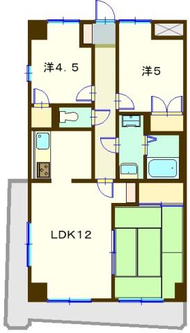 MKマンション第三A号棟(3LDK/2階)の間取り写真
