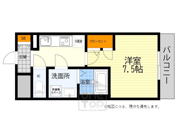 S-RESIDENCE江坂ALEGRIA(1K/6階)の間取り写真