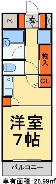 スコットヒルズ(1K/5階)の間取り写真