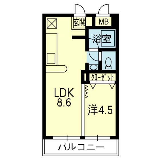 ライズ上通(1LDK/6階)の間取り写真