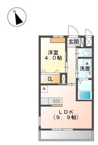 ＪＲ日豊本線 高城駅 徒歩27分 2階建 築11年(1LDK/1階)の間取り写真