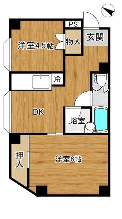 サクラハイツ(2DK/5階)の間取り写真