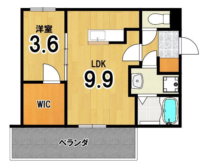 一乗寺北大丸町計画(1LDK/1階)の間取り写真