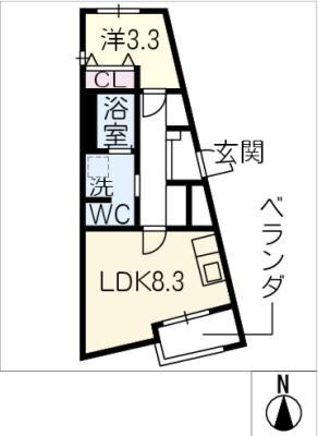 STORIA(1LDK/5階)の間取り写真