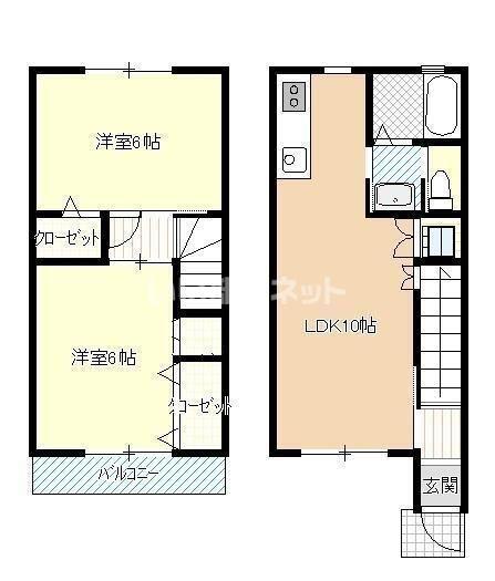 小塚テラス(2LDK/1階)の間取り写真