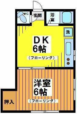 ハイム寿(1DK/1階)の間取り写真