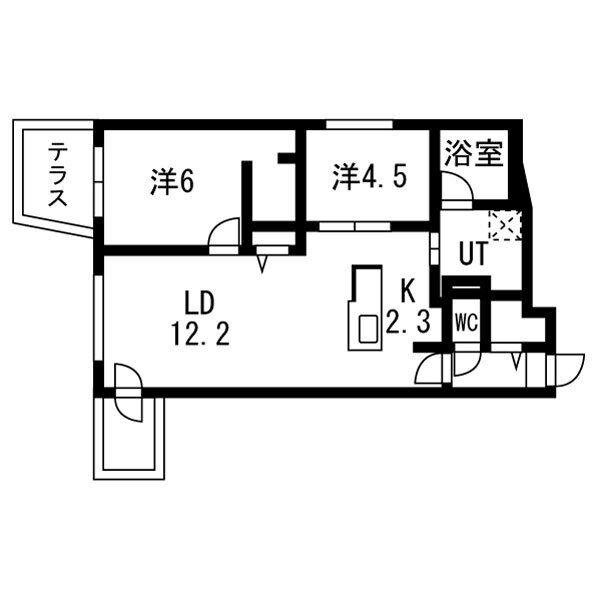 SORANO麻生(2LDK/1階)の間取り写真