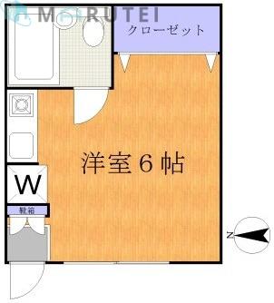 ノーブルハウス(ワンルーム/1階)の間取り写真