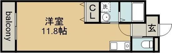 メゾンエスポワール(ワンルーム/2階)の間取り写真