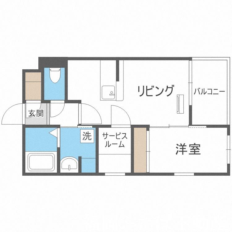リアンレガーロ井尻駅前壱番館(1SDK/2階)の間取り写真