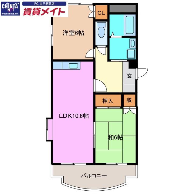 パレンティーア(2LDK/4階)の間取り写真