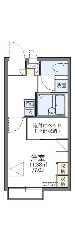 レオパレスルルド(1K/2階)の間取り写真