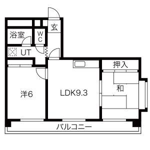 シャトー丸の内(2LDK/2階)の間取り写真