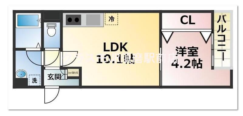 ウィングス垂水(1LDK/3階)の間取り写真