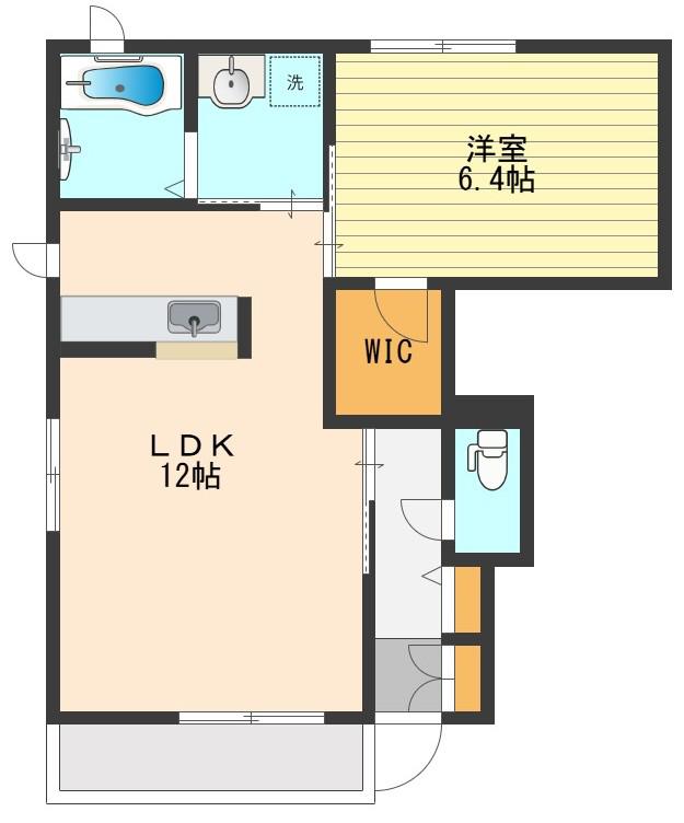 ベルヒルズ玉川(1LDK/1階)の間取り写真