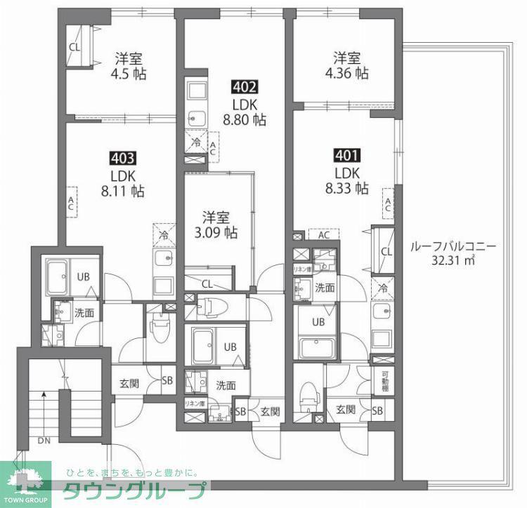 ルネコート大鳥居(1LDK/4階)の間取り写真