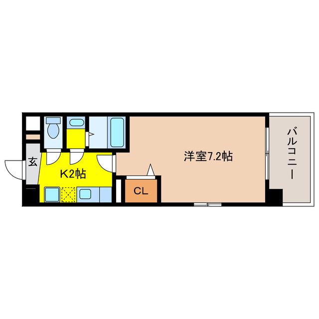 メゾン西梅田(1K/9階)の間取り写真