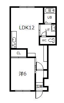 カームリーピュアA(1LDK/1階)の間取り写真
