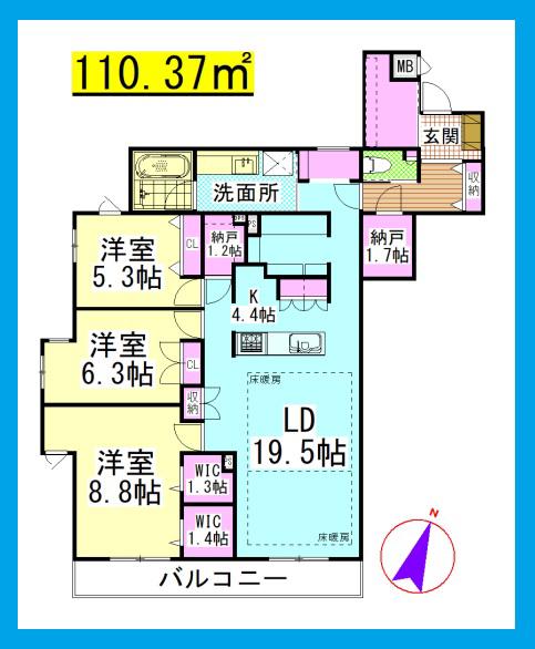 AF 湘南台1丁目メゾン(3LDK/2階)の間取り写真