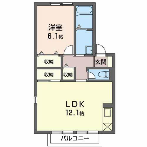 グランシャリオ(1LDK/2階)の間取り写真