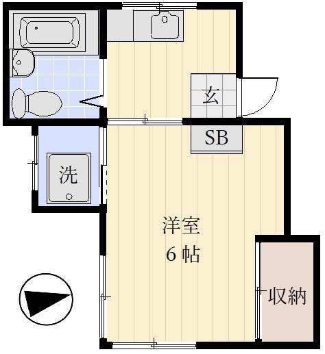 第2コーポ中島(1K/2階)の間取り写真