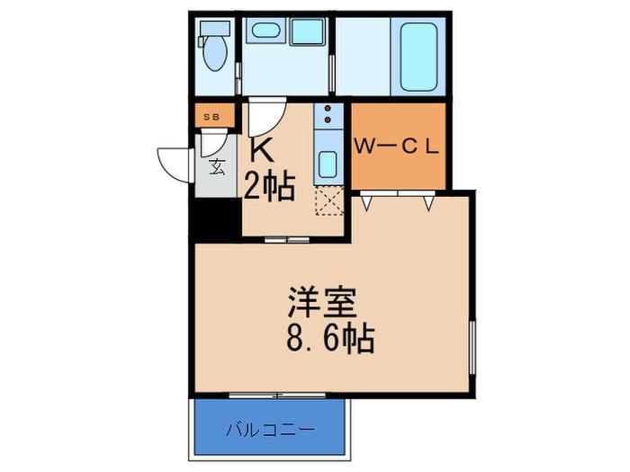 クリーク加島(1K/2階)の間取り写真