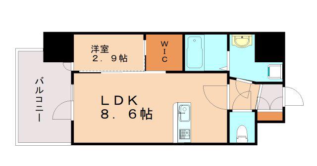 セレニテ神戸駅前アリエ(1LDK/14階)の間取り写真