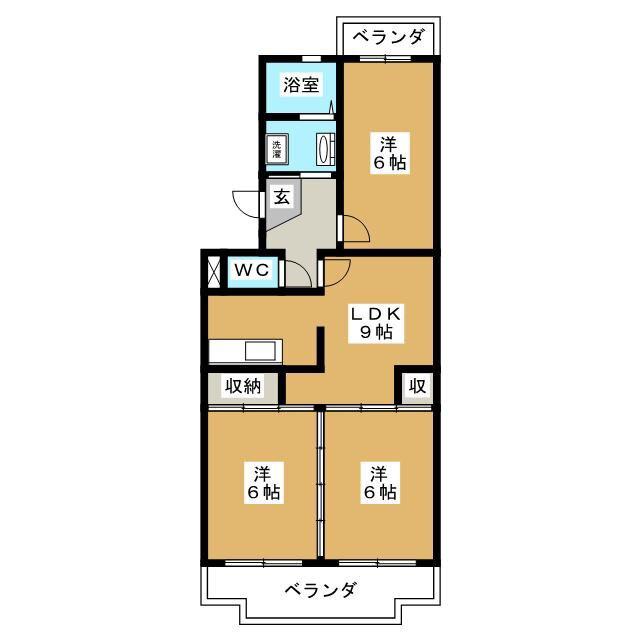 プレミール花岡(3LDK/2階)の間取り写真