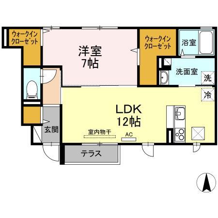 セレブレ アン(1LDK/1階)の間取り写真