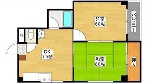 マンションSSS(2DK/4階)の間取り写真