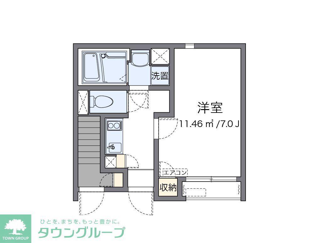 クレイノMAY(1K/1階)の間取り写真