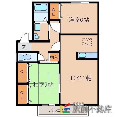まいハイム(2LDK/2階)の間取り写真