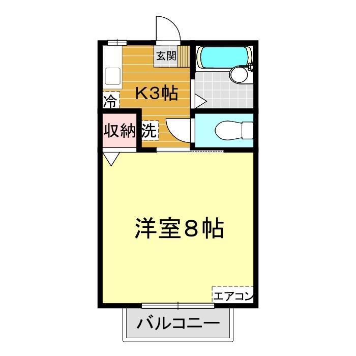 イトノハイツ平川(1K/2階)の間取り写真