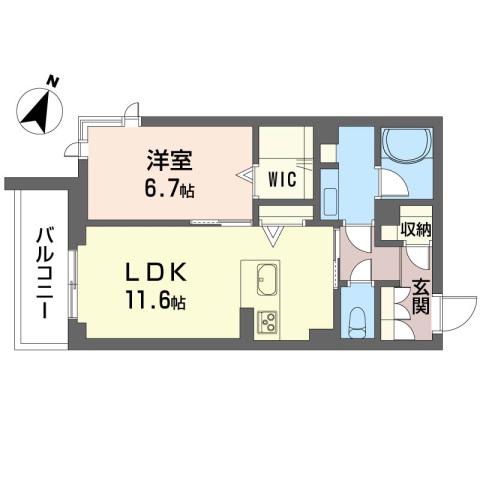 ノワイエ(1LDK/1階)の間取り写真