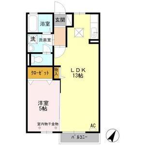 エスポワール・M(1LDK/1階)の間取り写真