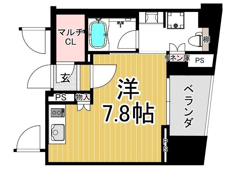 リビオレゾン千代田岩本町ルジェンテ(ワンルーム/11階)の間取り写真