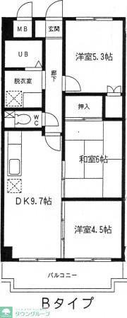 ビラージュ壱番館(3DK/2階)の間取り写真