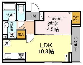 ディー パイナ 登戸3(1LDK/3階)の間取り写真