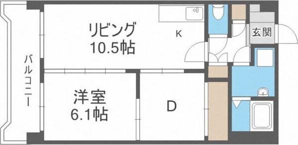 メゾンド アトール(2LDK/6階)の間取り写真