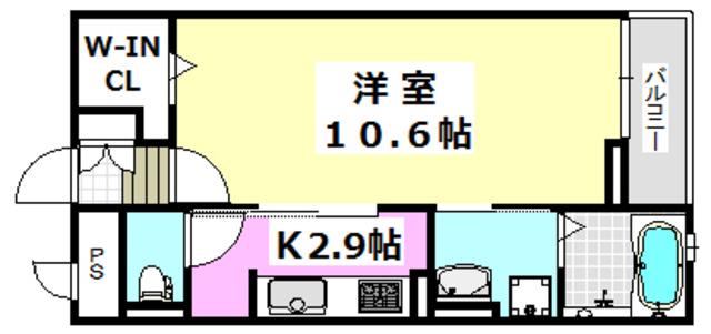 ヴォワ ラクテ ノース(1K/2階)の間取り写真