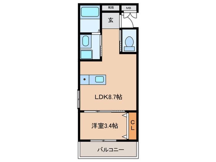 GAZELLE NOAH尼崎次屋(1LDK/1階)の間取り写真