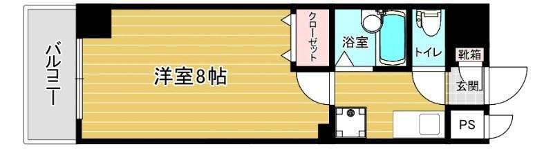 リファレンス呉服町(1K/2階)の間取り写真