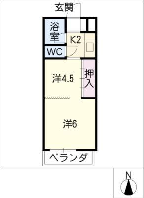 エストーレ清水(1K/1階)の間取り写真
