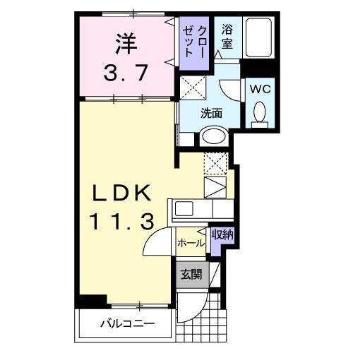 REFINO(1LDK/1階)の間取り写真